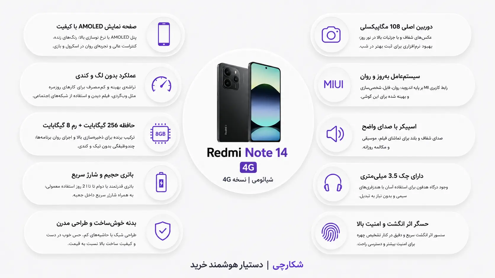ردمی نوت ۱۴ شیائومی نسخه 4G